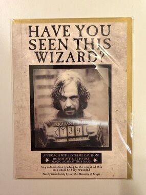 Harry Potter 'Have You Seen This Wizard?' Sirius Black Poster Card & Envelope